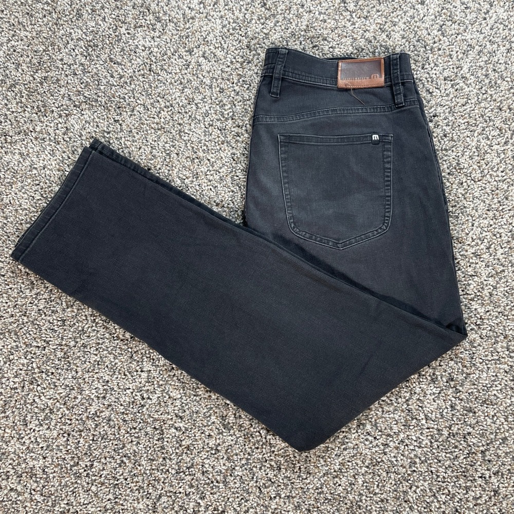 Travis Mathew Men's Size 35 Jeans Black Denim Stretch Straight Leg
